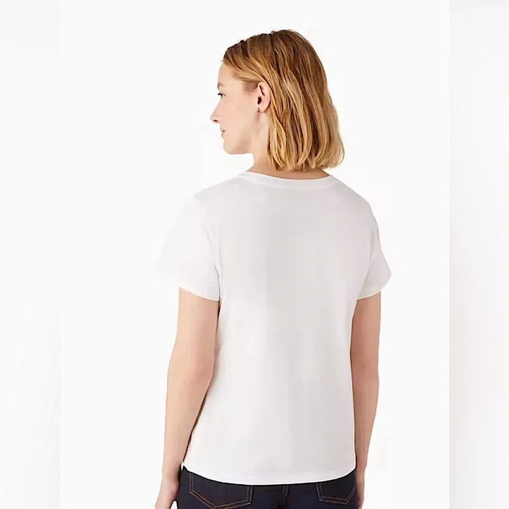 Kate Spade Watermelon Slice White Short Sleeve Tee Shirt Size Small NWT